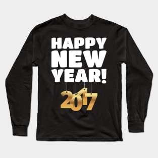 Happy New Year - 2017 Gold Hanging Numbers Long Sleeve T-Shirt